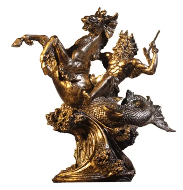 

Medieval Ancient Greek mythology warrior handicraft figure sculpture Poseidon household ornaments with home warriors Crafts Arts