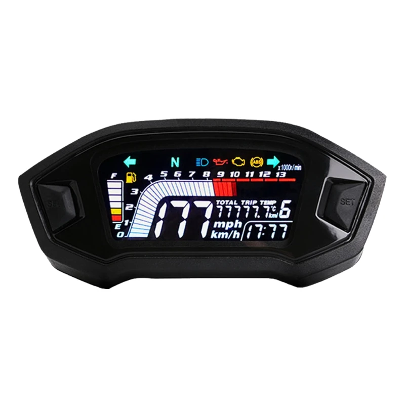 

Adjustable Digtal DisplayThermometer Speedometer Universal Motorcycle Instrument Motorcycle Modification Tool