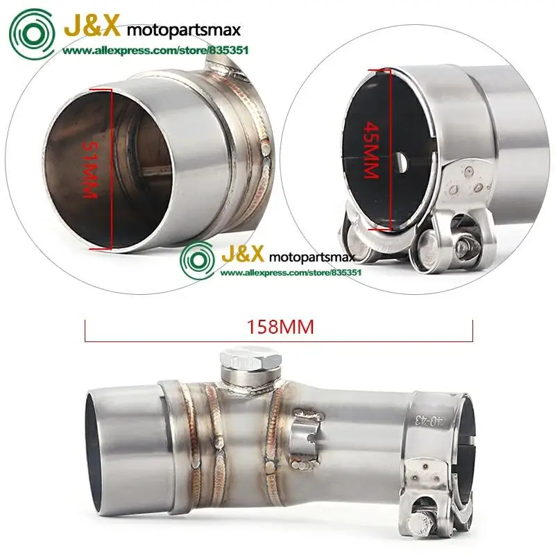 

Full System Sli On For kawasaki ER-6N ER-6F ER6N ER6F NINJA650R 2012-2017 Motorcycle Full Exhaust Muffler Middle Link Pipe