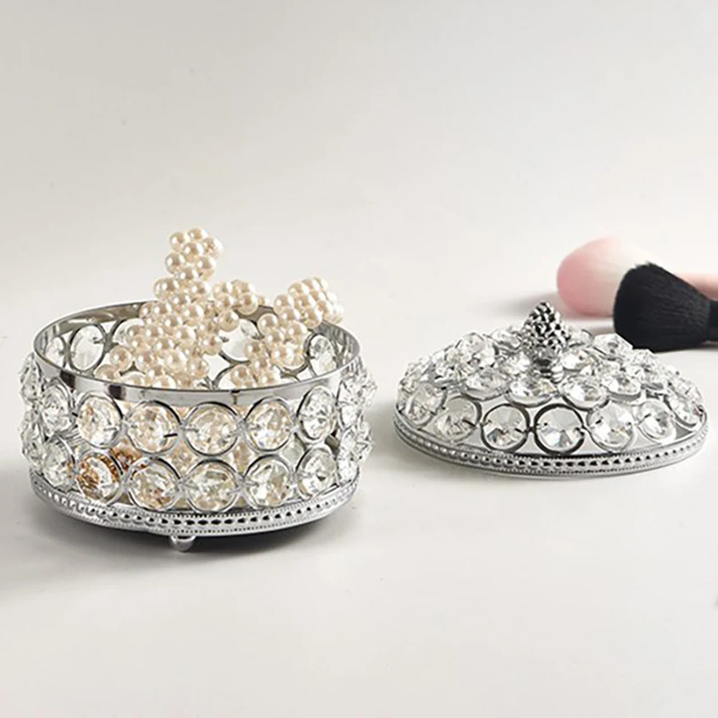 

Crystal Retro Jewelry Storage Box Necklace Earrings Cosmetics Case Jewelry Organizer Display Jewelry Box Storage