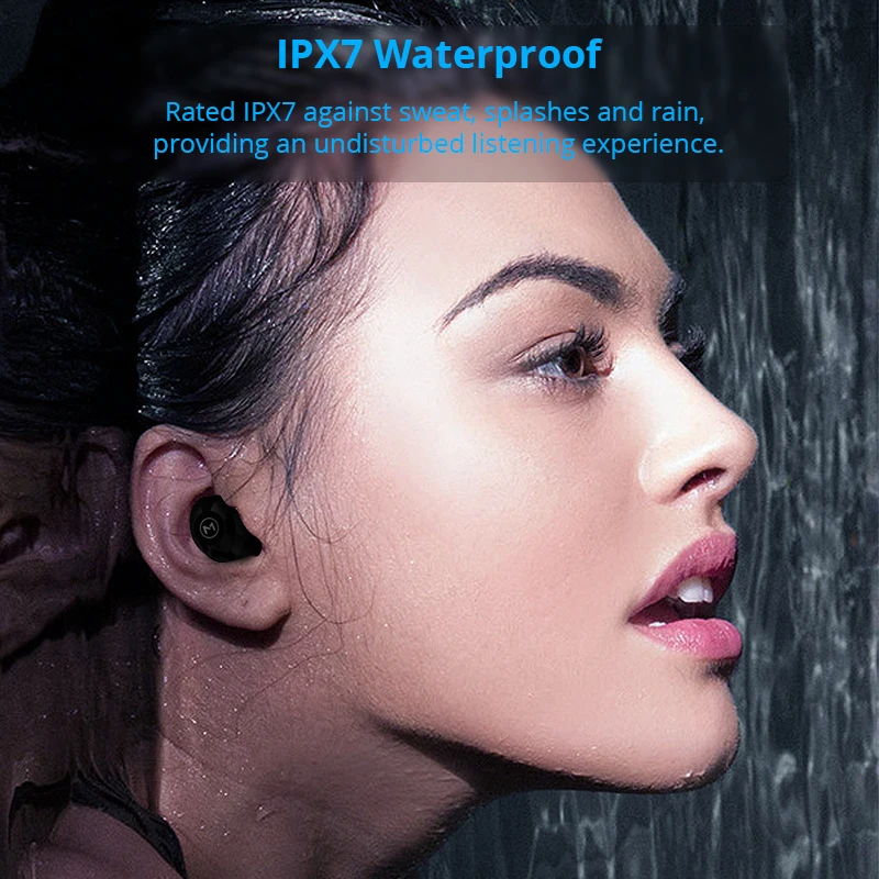 Makibes TWS IPX7 водонепроницаемые 9D стерео бас Bluetooth наушники регулятор громкости