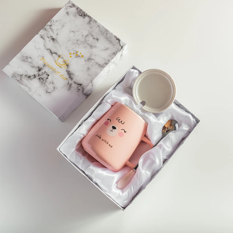 

Free Shipping & Cartoon mugs Alpaca and bear mugs New Simple Cute cups Coffee Tea Milk for Birthday Gift with Box