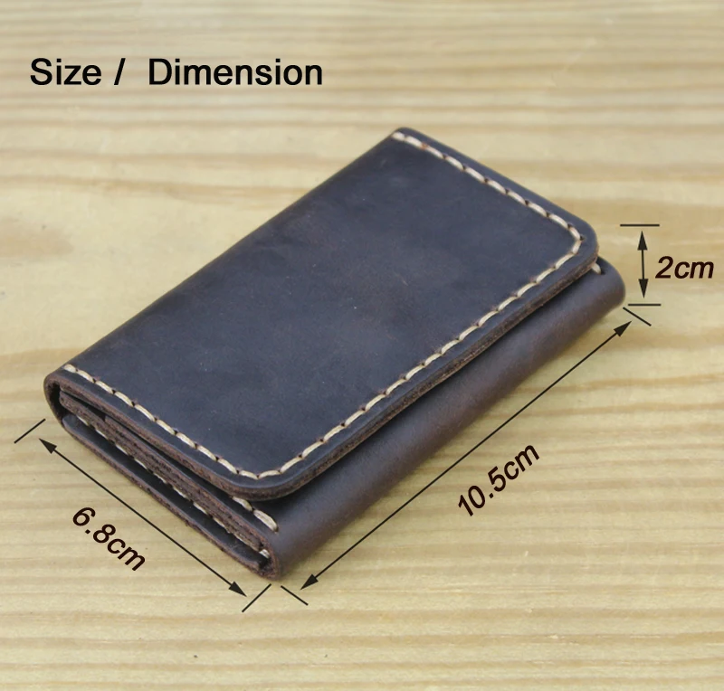 Handmade Genuine Leather Card Wallet Leather Card Holder Men small Purse Credit ID card Holder Women Business Card case MC-412 3