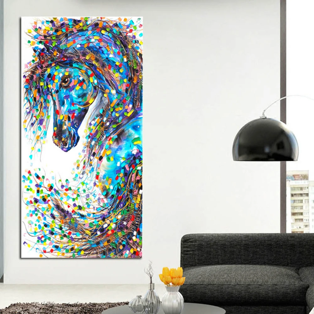 11 Красочный холст с изображением лошадей картина плакат скандинавские животные