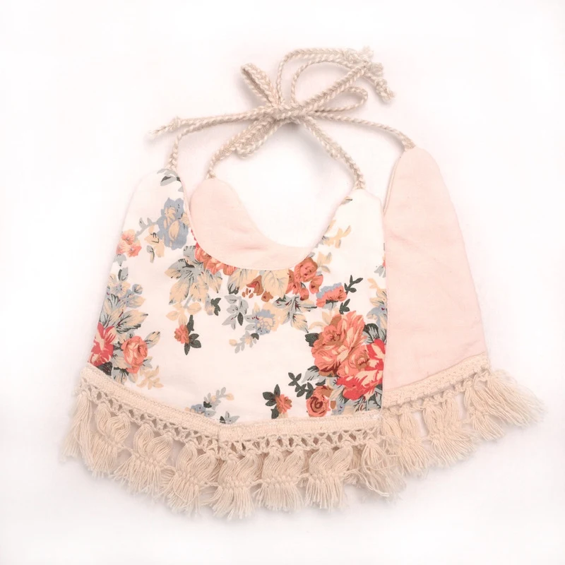 

Baby Boy Girl Newborn Bibs Tassel Saliva Towel Burp Cloth Floral Double-Sided Print Feeding Boys Girls Bandana
