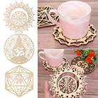 1 шт. чакра, цветок жизни, энергетический коврик, натуральный символ, деревянный геометрический край, круглая резная подставка для камня, набор кристаллов, декор сделай сам