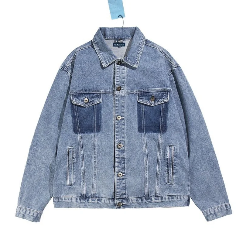 

Женская джинсовая укороченная куртка, осенняя женская короткая джинсовая куртка с карманами и дырками, женская модная повседневная одното...