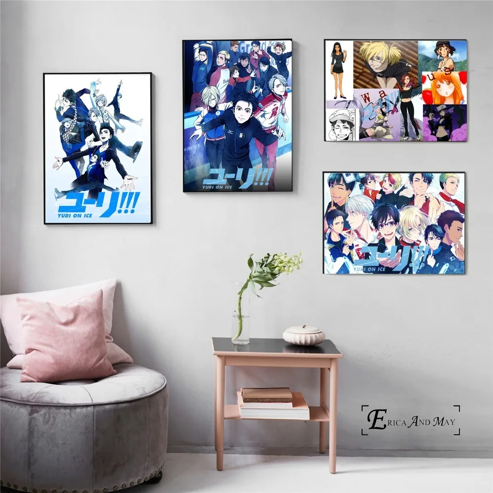 Yuri On Ice аниме персонажи Картина на холсте постеры и принты для гостиной без рамки