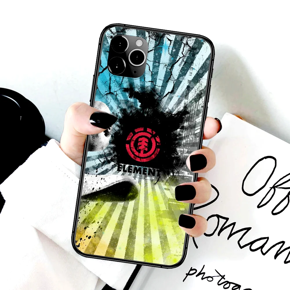

Element skate life Skateboard Phone Case For Iphone 4 4s 5 5S SE 5C 6 6S 7 8 Plus X XS XR 11 12 Mini Pro Max 2020 black Bumper