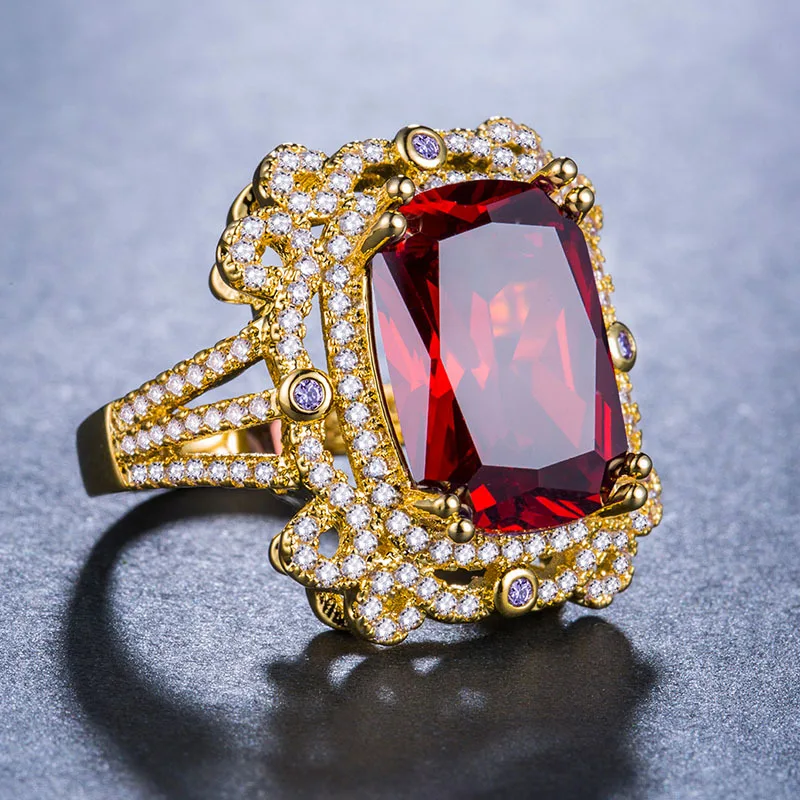 Bague Ringen серебро 925 ювелирные изделия в форме короны рубиновые кольца роскошные дизайнерские украшения для женщин геометрические драгоценные камни вечерние на годовщину