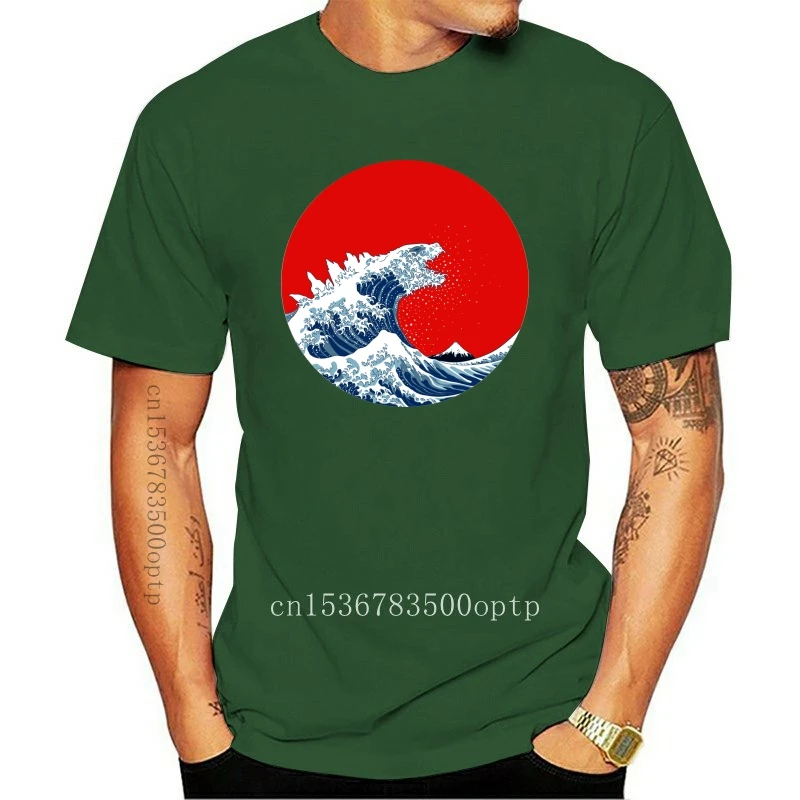 

Новая мужская футболка Hokusai Kaiju, футболка для женщин и мужчин
