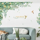 Летний день наклейки на стену с зелеными листьями и желтые цветы обои для Спальня с рисунком в виде птиц для ТВ фон