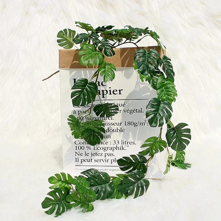 

Artificial Green Plants 80cm Turtle Back Leaf Rattan Home Decoration Background Wall Hanging, Courtyard Fence Garden Landscaping