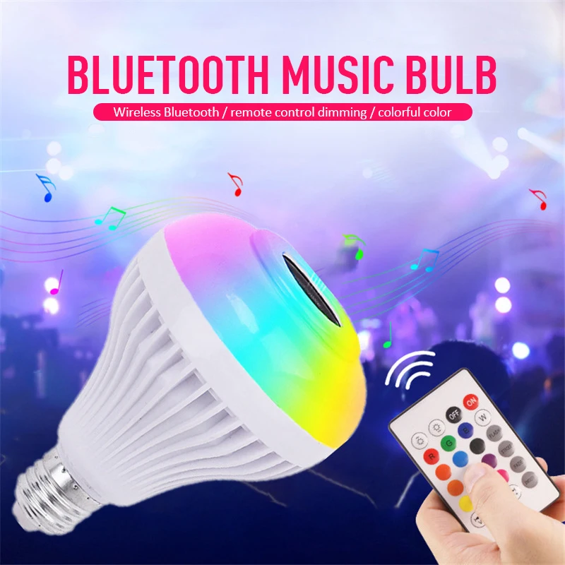 Смарт E27 RGB Bluetooth Динамик светодиодный лампы светильник 6 Вт RGB3W работы в режиме