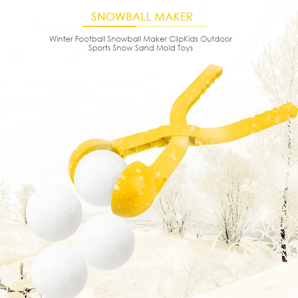 3D Small Round Snowball Maker Clip Mold Toys Children Winter Outdoor Sand Mould Snowball Fight Beach Play Toy