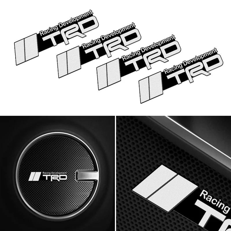 4 шт. 3D алюминиевая эмблема Стикеры для Toyota ТРД аксессуары стайлинга автомобилей