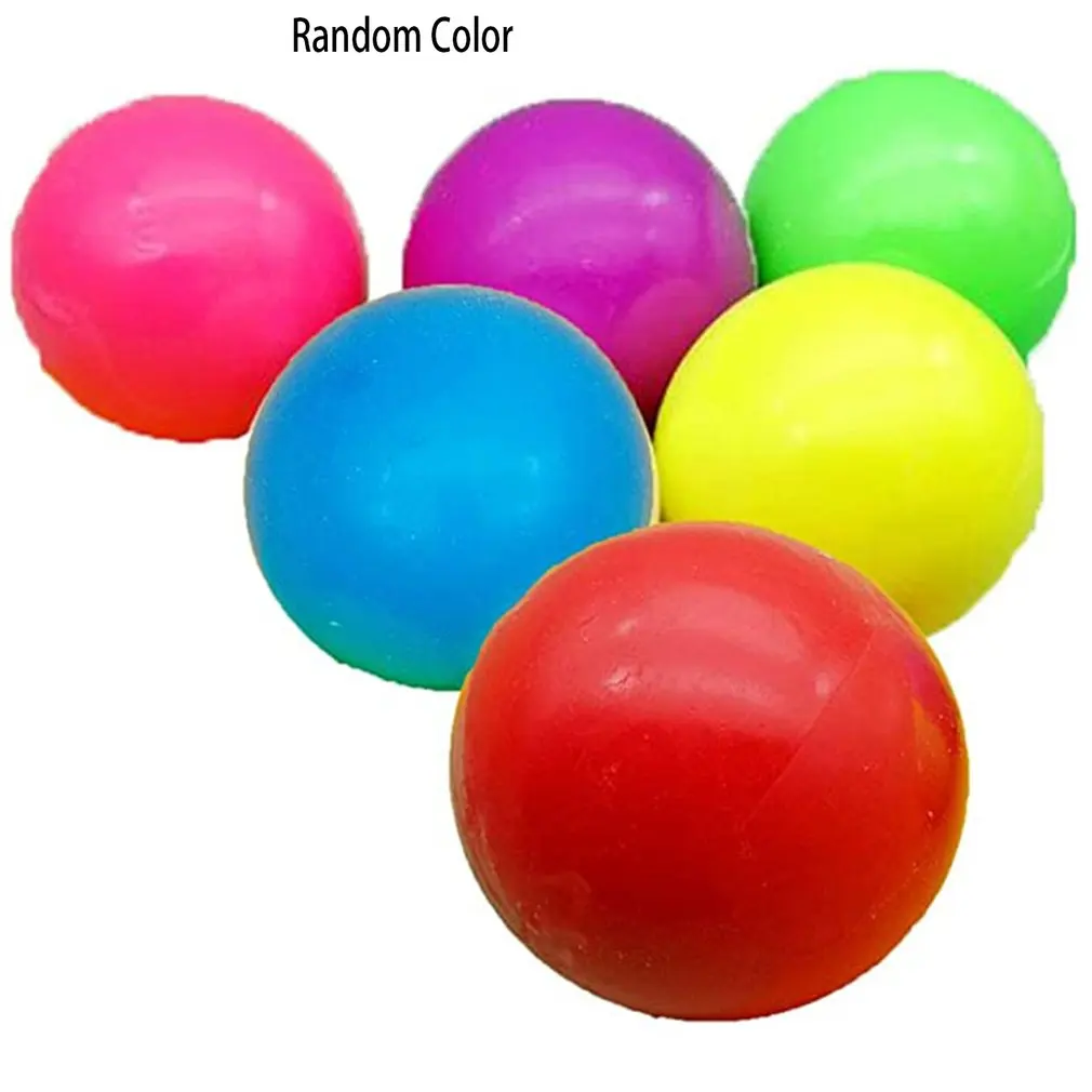 

1pcs Sticky Wall Ball Suction Wall Decompression Ball Toy Fluorescent Sticky Target Ball Vent Ball Random Color
