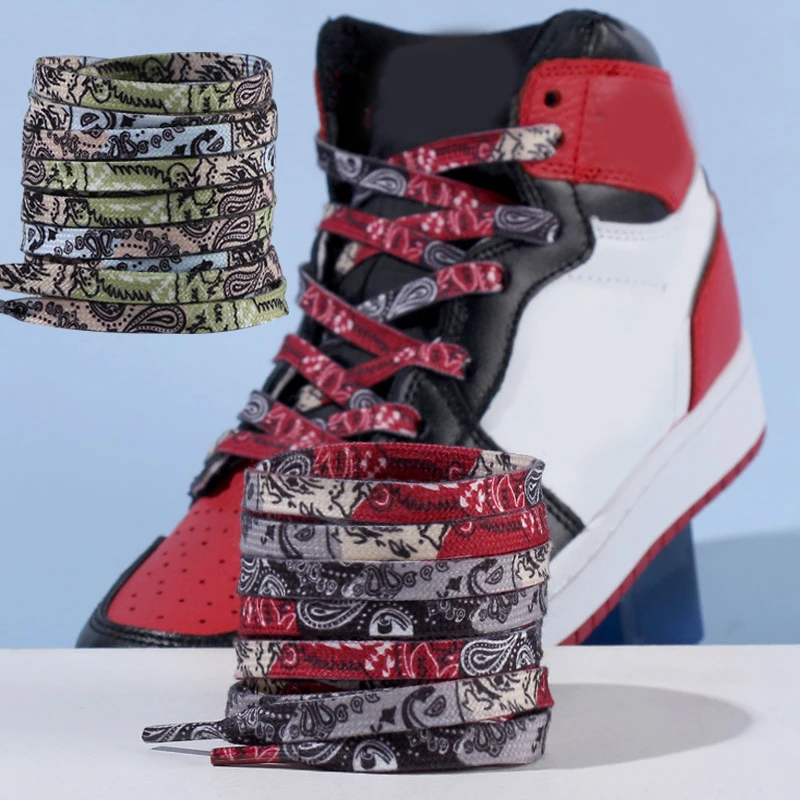 

Fashionable Shoe Accessories Simple Color-blocked Cashew Flower Shoelace Sports Shoe Laces Individual Basketball Shoe Laces