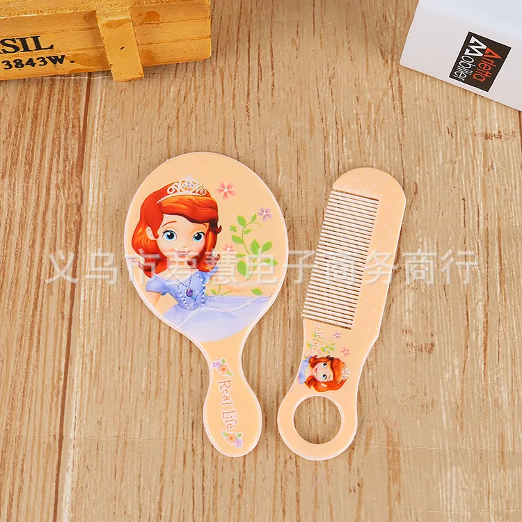 2 шт./компл. disney замороженные мультфильм дети зеркало+ расческа Кукла Эльза аксессуары девушка подарок на день рождения косметическая игрушка портативное детское зеркало