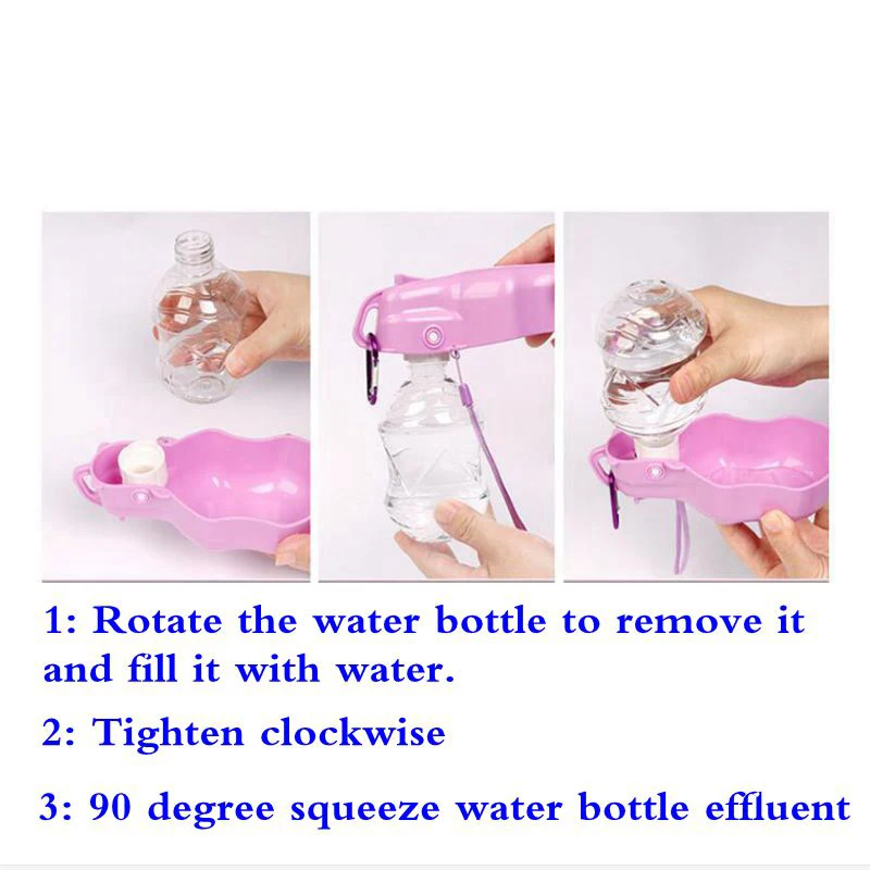 Портативная пластиковая бутылочка для воды домашних животных 250 мл складные