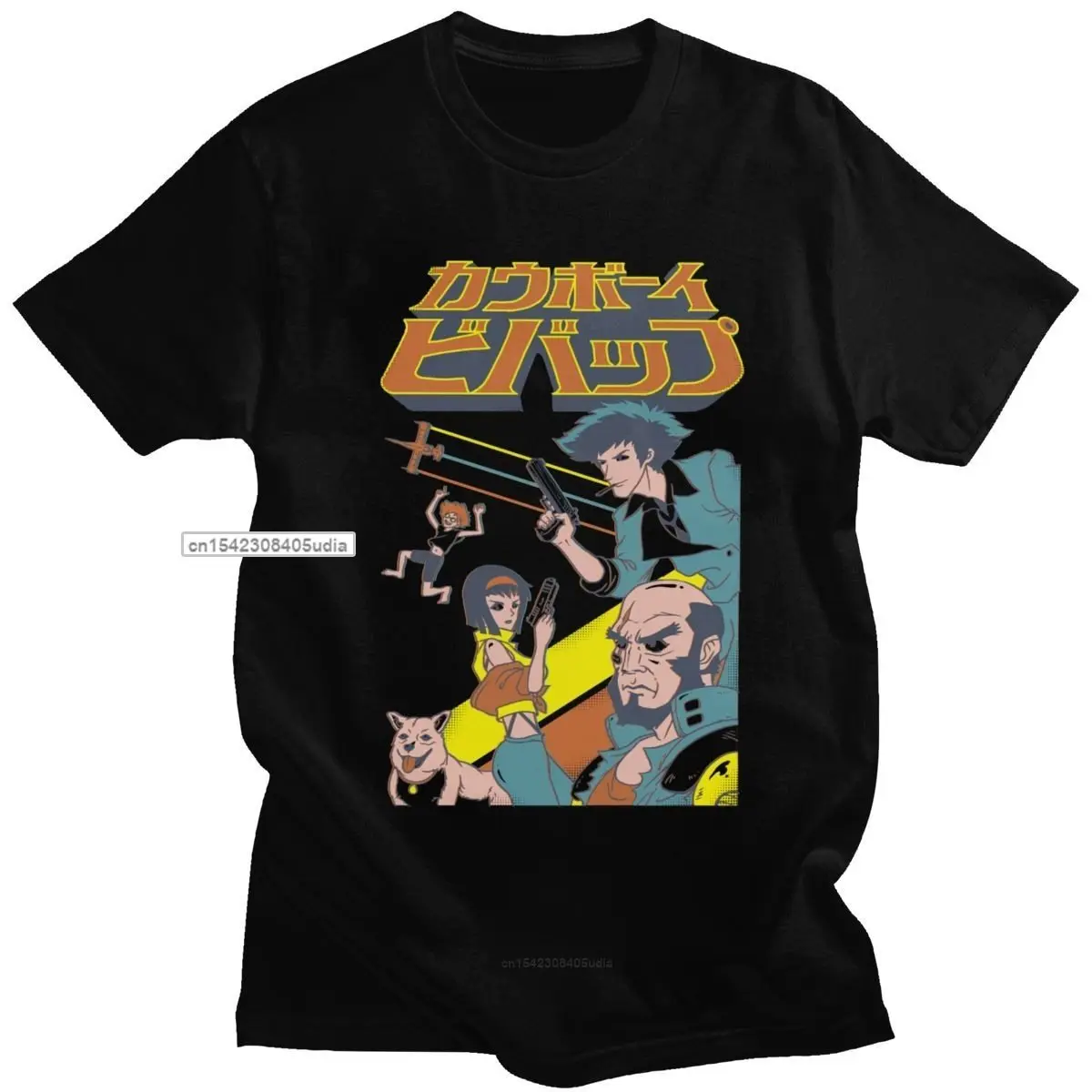

Retro Space Cowboy Bebop T Shirt Men Cotton Japanese Anime Tees Short Sleeved Summer Tshirt Manga Graphic Shirt Tshirt