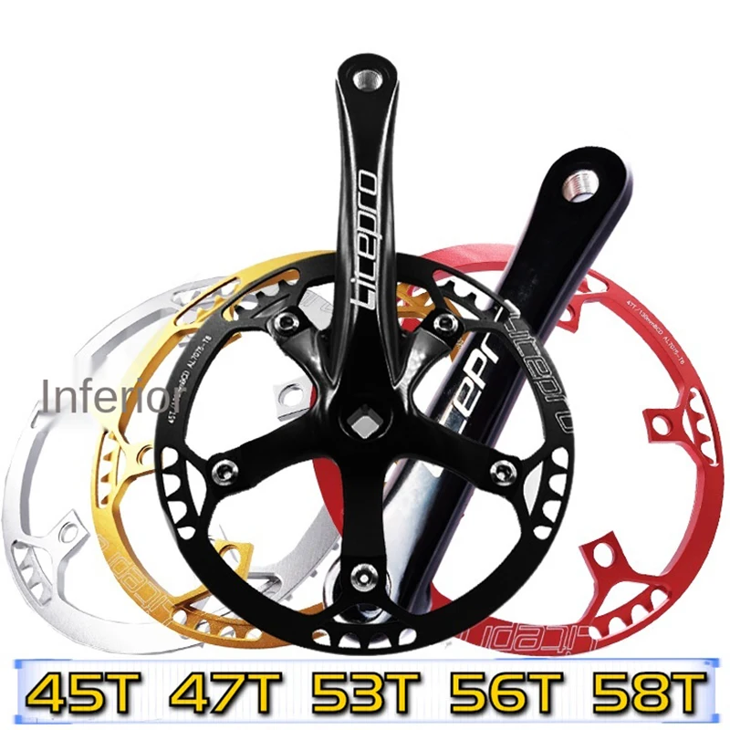 

Bicycle Motocross Folding Bicycle Mtb Bicycle Parts Tooth Plate Integrated Chain Ring 45T 47T 53T 56T 58T Chainwheel Crank