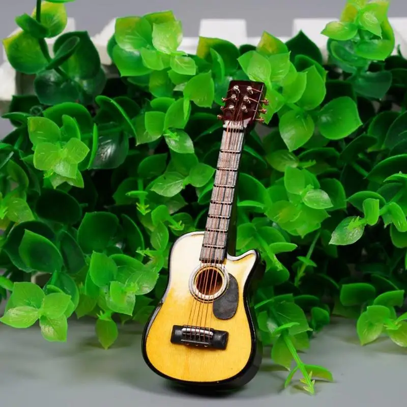 

Toys For Girls Dollhouse Miniature Guitar Ukulele Accessories Part Instrument Diy For Kids Craft Gift Guitar Wood Ornaments