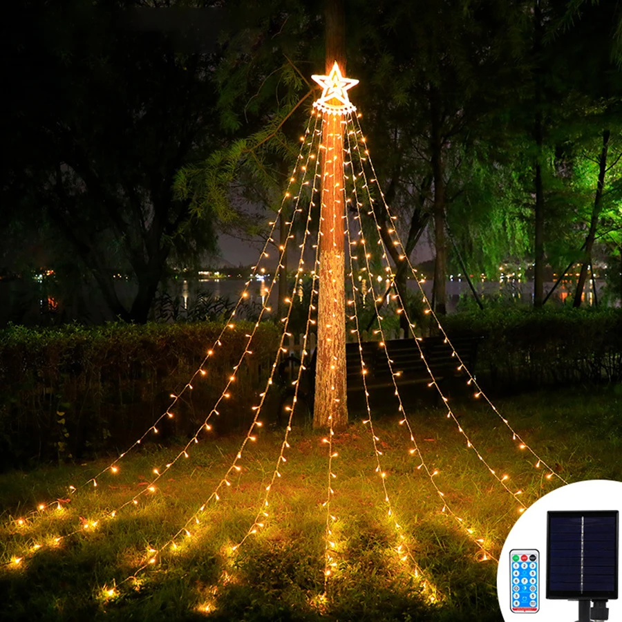 

Гирлянда на солнечной батарее для рождественской елки, 317 светодиодов