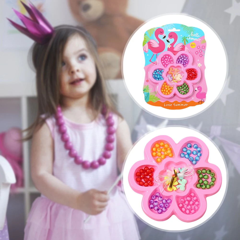 

DIY Bead Set Craft DIY Necklace Bracelets for Kids Jewelry Making Kits Colorful Acrylic Crafting Beads Kit Box with Accessories
