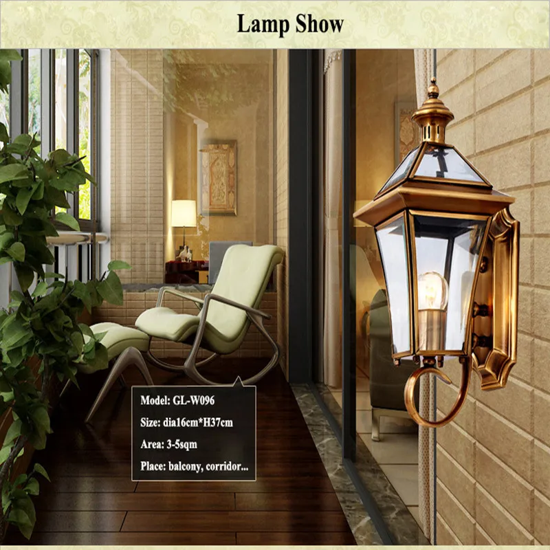 Europe Retro Glass Led Wall Lights Fixtures Lustre Copper Indoor Balcony Lamp Outdoor Waterproof Light Luminarias | Лампы и освещение
