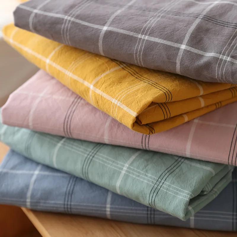 

Plaid Mattress Cover Breathable Mattress Protector Pad Fitted Sheet Twin King Queen Size Bed Sheet With Elastic Home Bed Cover