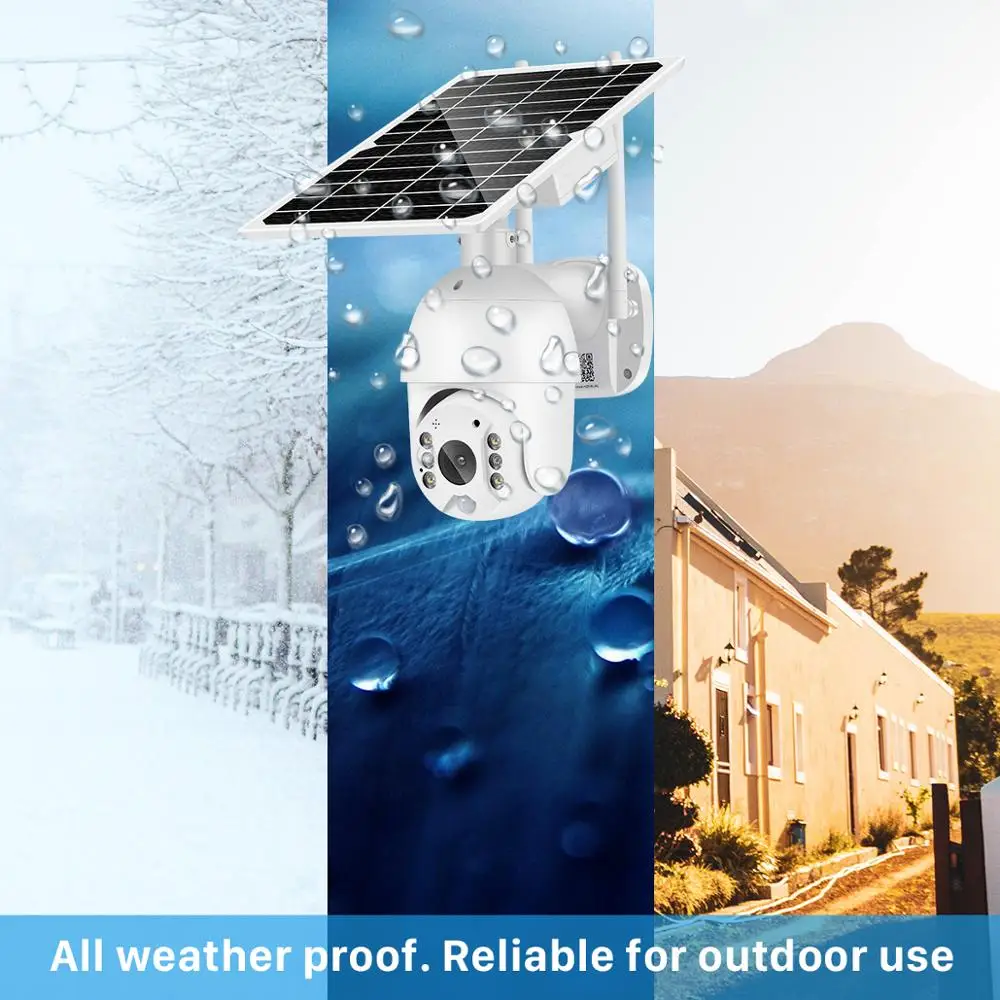 

Wifi Camera 1080P 8W Solar Panel PTZ Camera Outdoor 2MP PIR Human Alarm CCTV Security Camera with 15000MAH Battery Long Standby