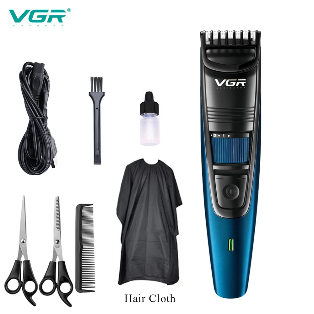

VGR Electric Hair Trimer Barber Scissors USB Rechargeable Hair Clipper Washed Electric Hair Clipper Haircut Barber V-052