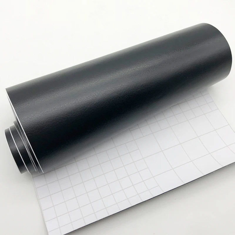 Премиальная черная кожа типом пх клей наклейки из виниловой пленки для авто