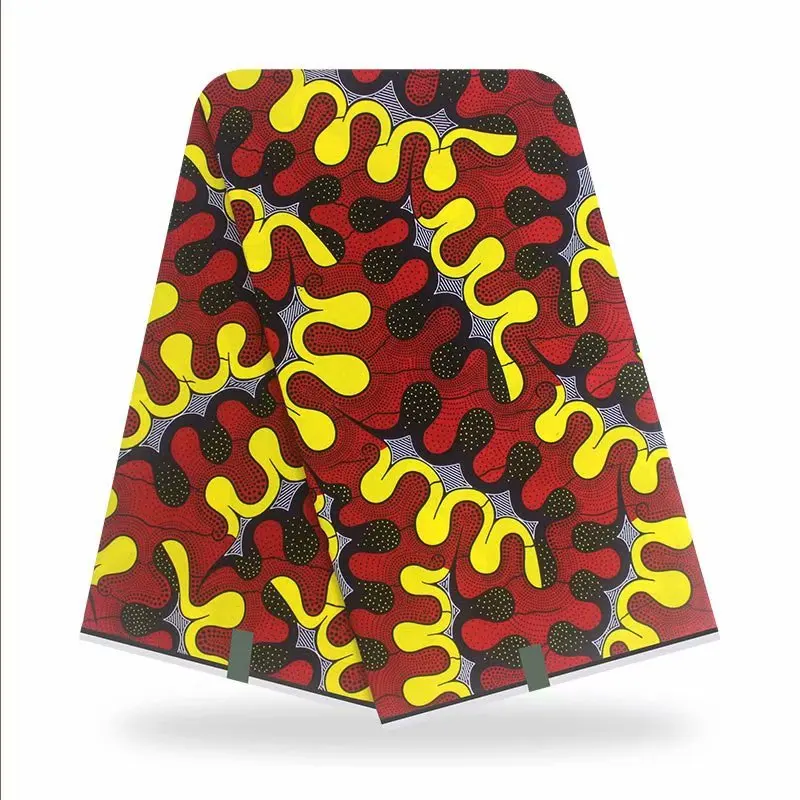 

African Wax Dye Prints Cotton Fabric 100%Soft Breathable Real High Quality Ankara Party Dress Material For Sewing 6 Yard V-L 135