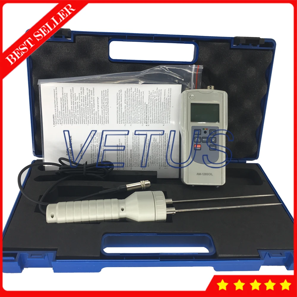 

AM-128SOIL Digital display Soil Moisture Meter Soil moisture Content Tester With pin type measurement Color coded LED indication