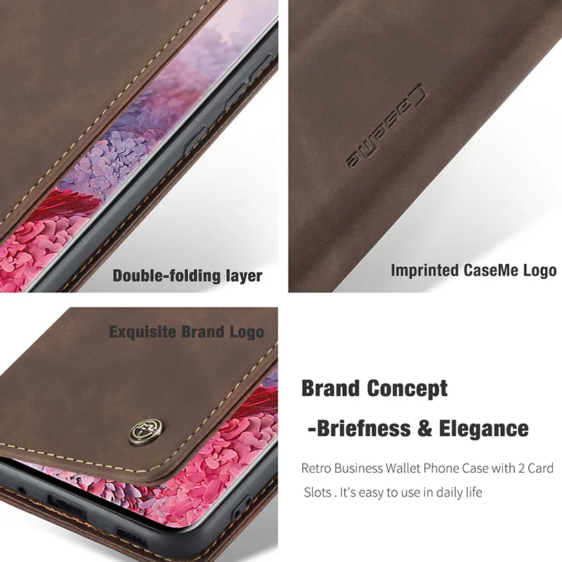 For Samsung Galaxy S9 S10 E S20 Ultra Note 20 10 Plus S20+ Case Luxury Vintage Magnetic Flip Cover Leather Protective Phone | Мобильные