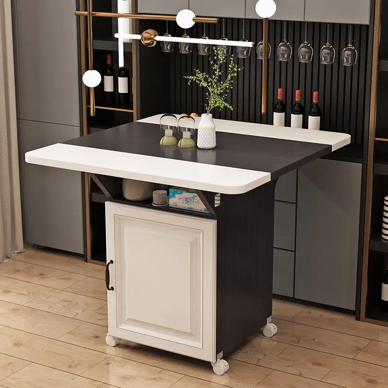 

Multifunctional Folding Table Modern Luxury Removable Storage Breakfast Table Living Room Kitchen Furniture Folding Dining Table