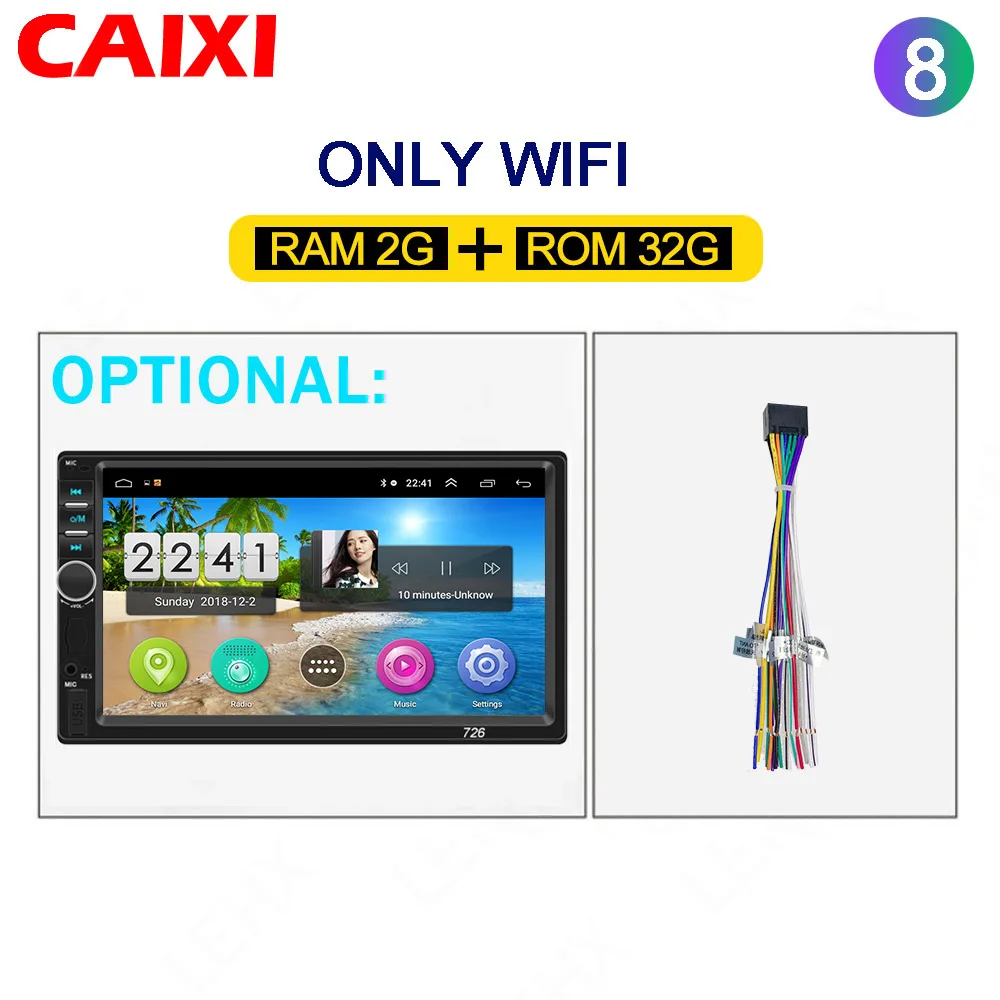 cx-726-32G-1 Автомобильный Android 8,1 стерео радио gps навигация Bluetooth wifi Универсальный 2din авто стерео радио четырехъядерный аудио мультимедиа воспроизведение - Цвет: cx-726-32G-1