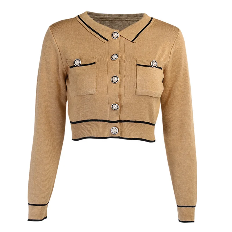 Женский короткий свитер с длинными рукавами EAGLEWOLF Осень-зима 2020 |