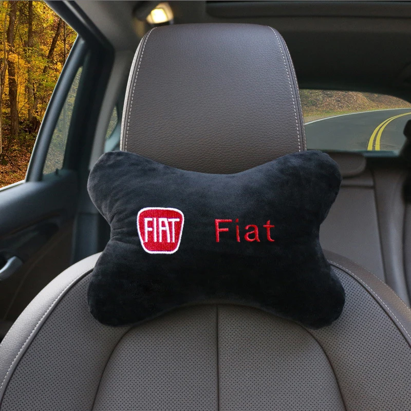 

2Pcs Car Headrest Neck Pillows Head Support Backrest Cushion Protection For Fiat Punto 500 Stilo Ducato Palio Abarth Scorpion