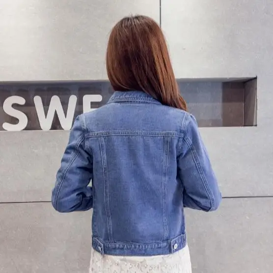 Новинка 2019 весна лето Харадзюку женская джинсовая куртка короткий стиль с