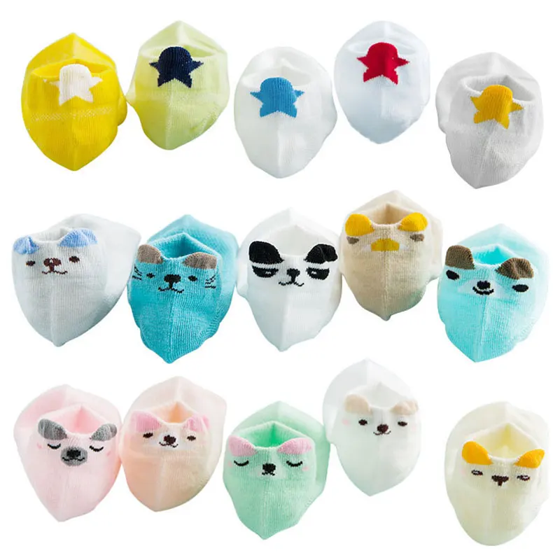 5 пара/лот Детские носки Короткие для мальчиков и девочек с милым мультяшным