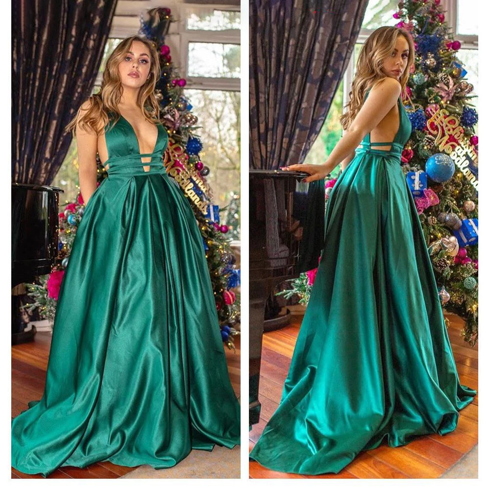 Сексуальные красные вечерние платья с v образным вырезом и открытой спиной