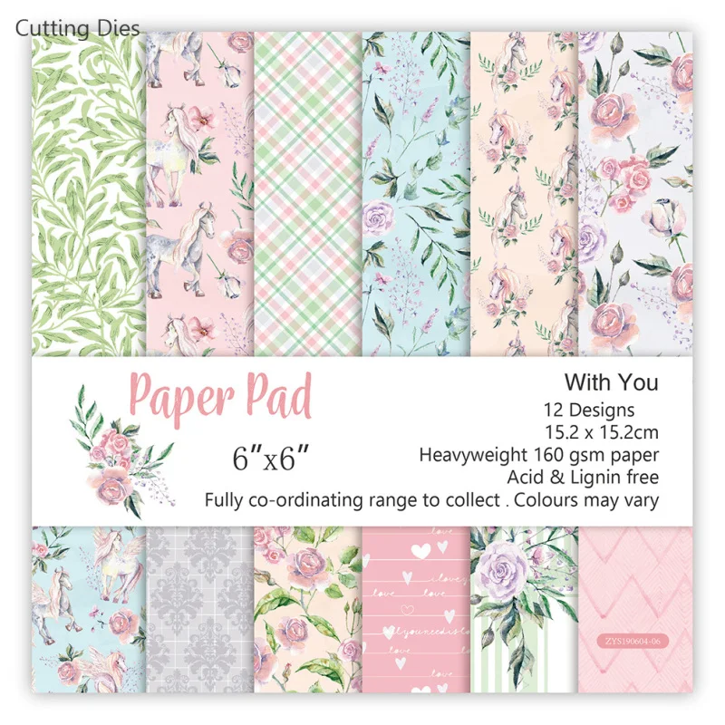 Новинка 2019 12 листов Художественный Цветочный узор фон для творчества бумажные