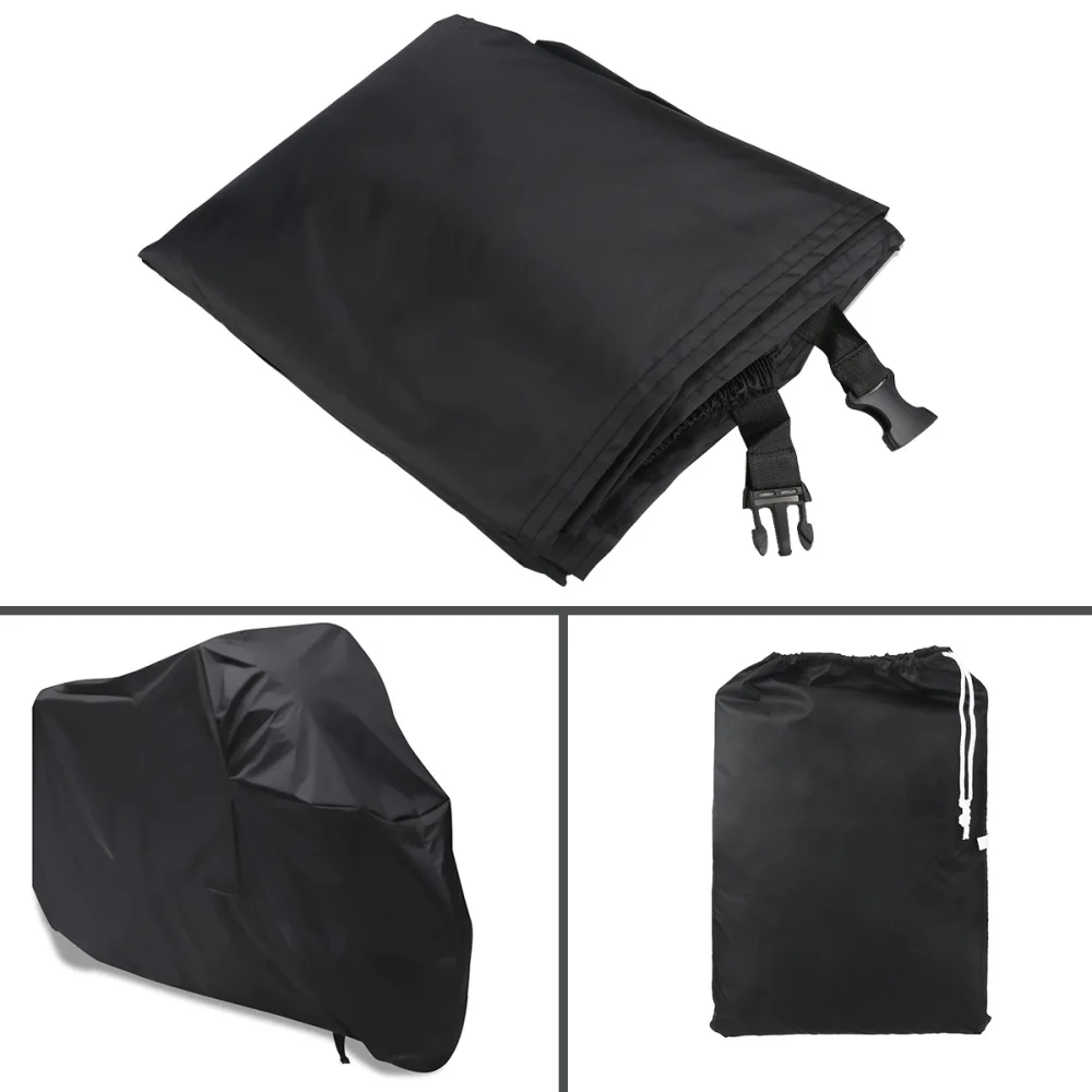 

Motorcycle Motorbike ATV Scooter Waterproof Sun Block Protective Cover Rain Cover Protector - Size XXL (Black)