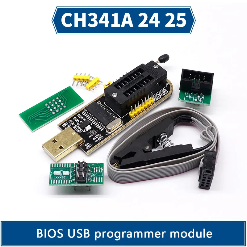 USB-программатор CH341 A 24 25 серия EEPROM модуль программатора с флэш-BIOS + зажим SOIC8 SOP8 для