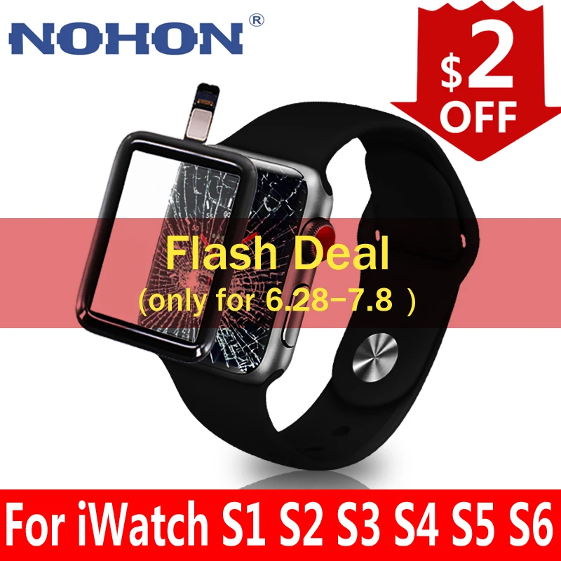 Сенсорный экран NOHON для Apple Watch Series 1 2 3 4 5 6 ЖК-дисплей 44 мм 42 панель iWatch S2 S3 S4 S5 S6 S1