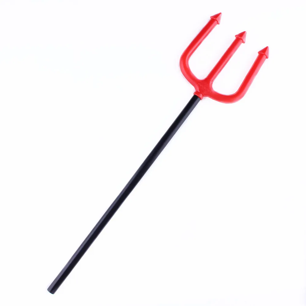 

8pcs Plastic Christmas Halloween Weapons Toy Double Sided Axe Red Fork Red Devil Props Cosplay Trick Joke Toy for Party Supplies