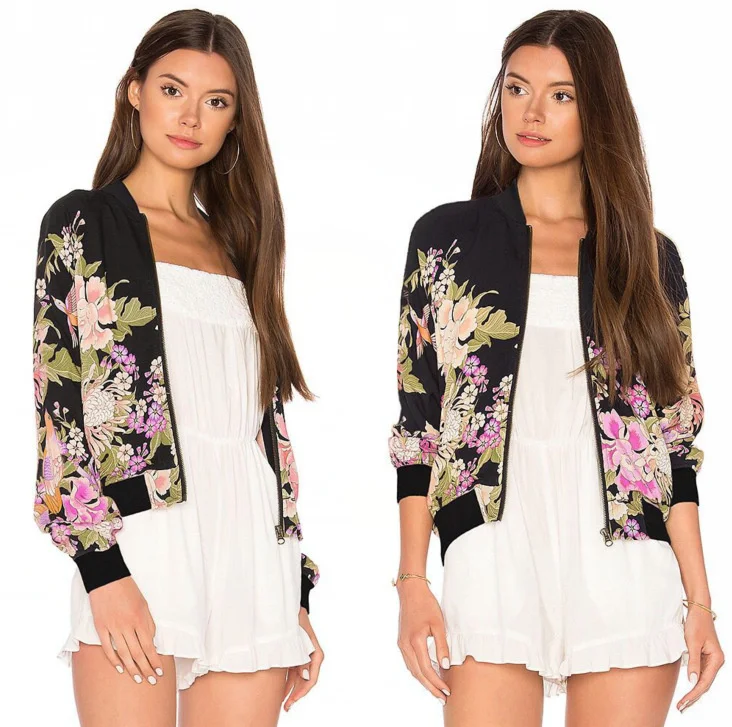 

Autumn new printing slim jacket small coat